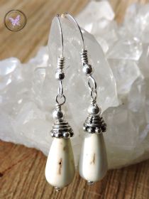 Magnesite & Silver Drop Earrings